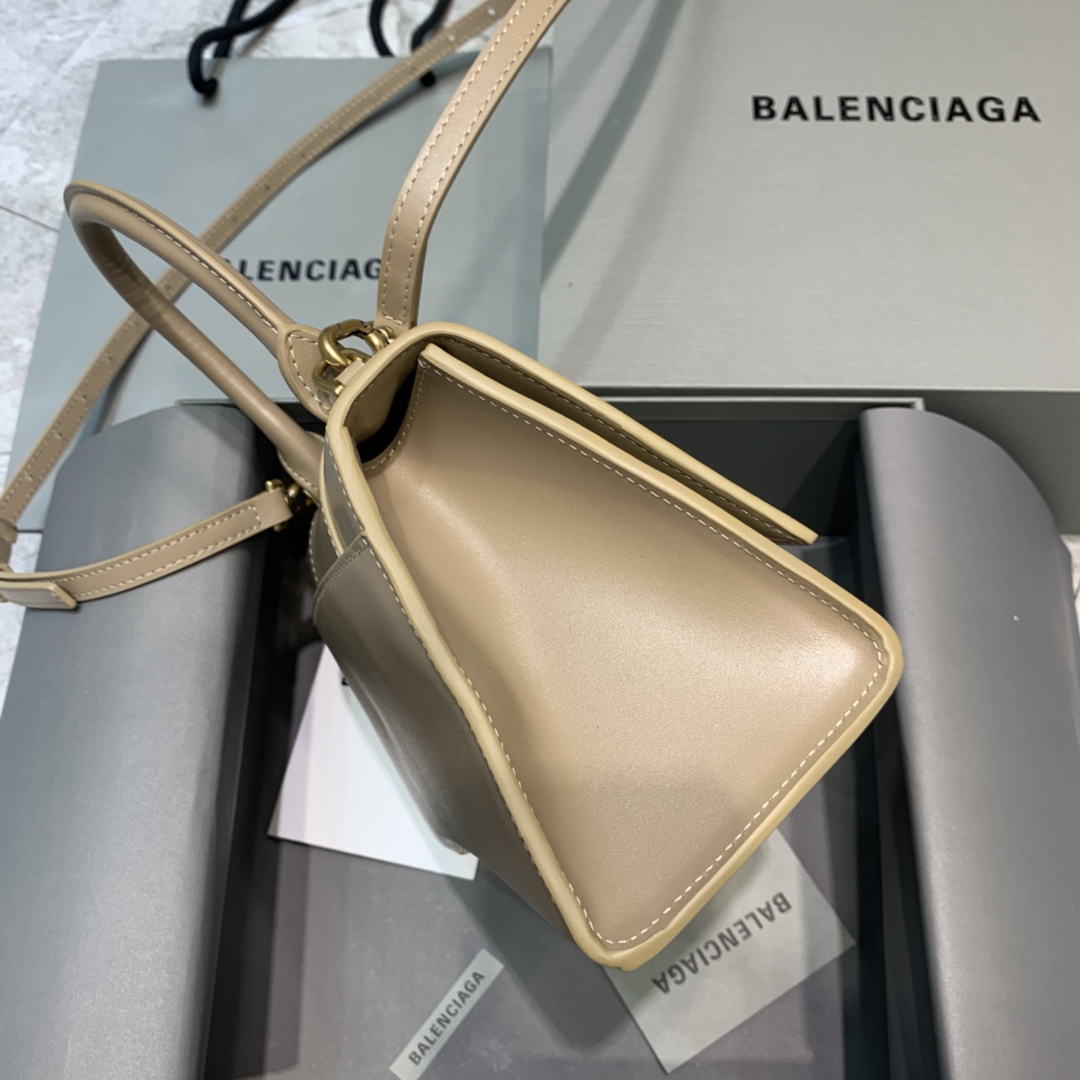 Balenciaga Hourglass Small Handbag Box Calfskin Shoulder Bag Gray